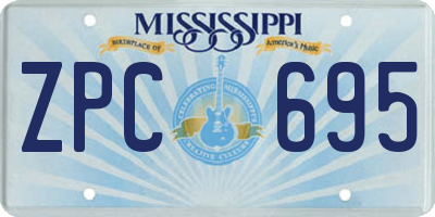 MS license plate ZPC695