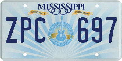 MS license plate ZPC697