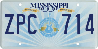 MS license plate ZPC714