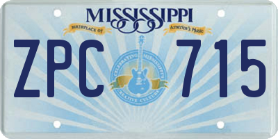 MS license plate ZPC715