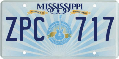 MS license plate ZPC717