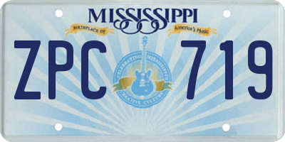 MS license plate ZPC719