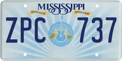 MS license plate ZPC737