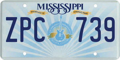 MS license plate ZPC739