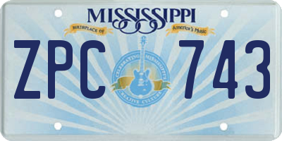 MS license plate ZPC743