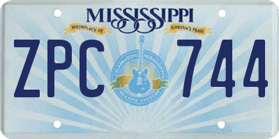 MS license plate ZPC744