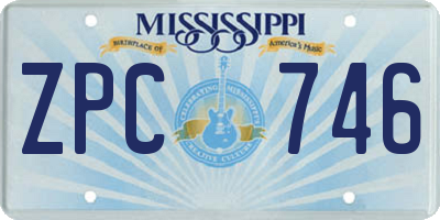 MS license plate ZPC746