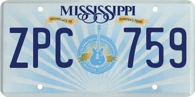 MS license plate ZPC759