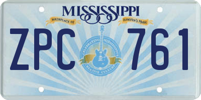 MS license plate ZPC761