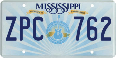 MS license plate ZPC762