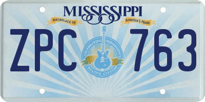 MS license plate ZPC763