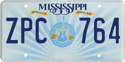 MS license plate ZPC764