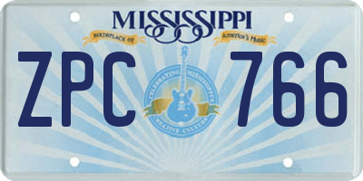 MS license plate ZPC766