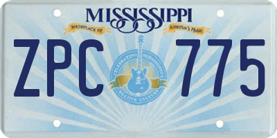 MS license plate ZPC775
