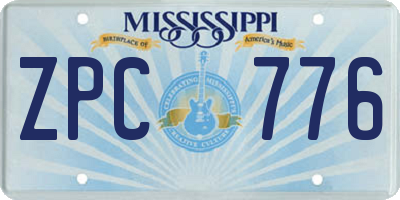 MS license plate ZPC776