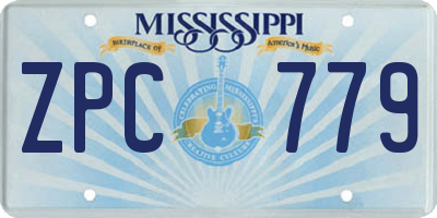 MS license plate ZPC779