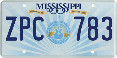 MS license plate ZPC783