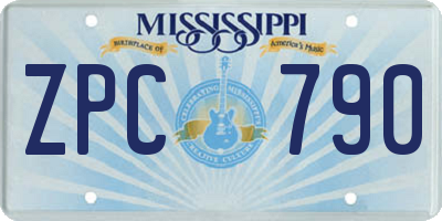 MS license plate ZPC790
