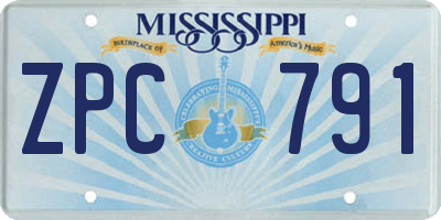 MS license plate ZPC791