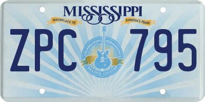 MS license plate ZPC795
