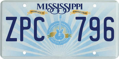 MS license plate ZPC796