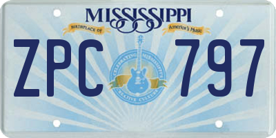 MS license plate ZPC797