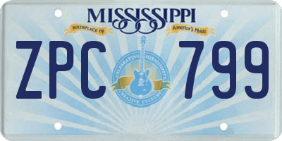 MS license plate ZPC799