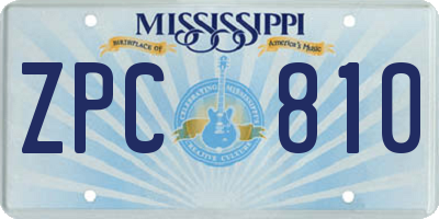 MS license plate ZPC810