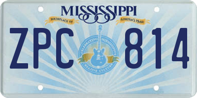 MS license plate ZPC814