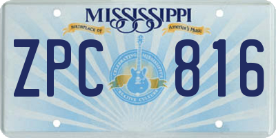 MS license plate ZPC816