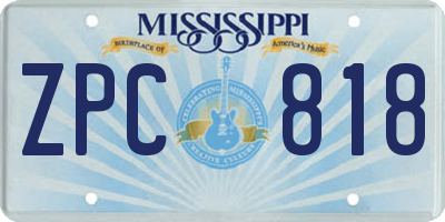 MS license plate ZPC818