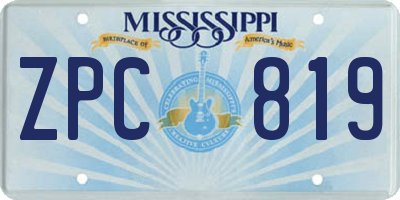 MS license plate ZPC819