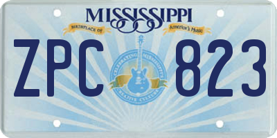 MS license plate ZPC823