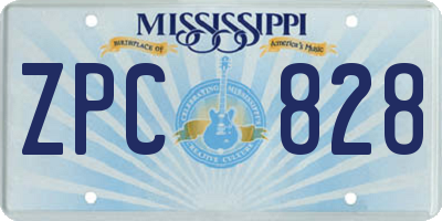 MS license plate ZPC828