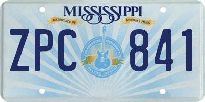MS license plate ZPC841