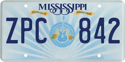 MS license plate ZPC842