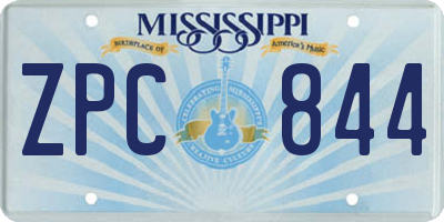 MS license plate ZPC844