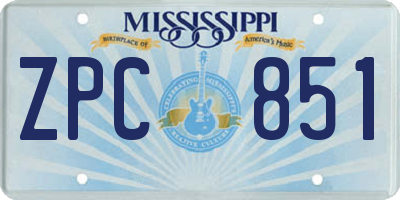 MS license plate ZPC851