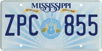 MS license plate ZPC855
