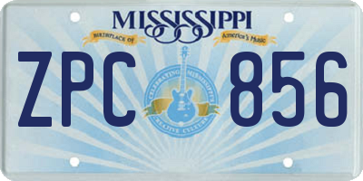 MS license plate ZPC856