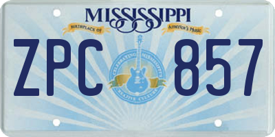 MS license plate ZPC857