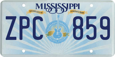 MS license plate ZPC859