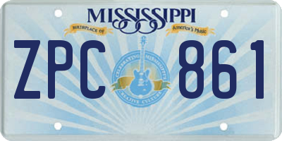 MS license plate ZPC861