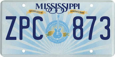 MS license plate ZPC873