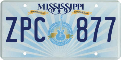 MS license plate ZPC877