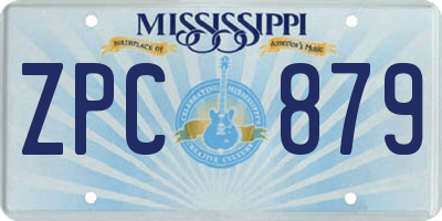 MS license plate ZPC879