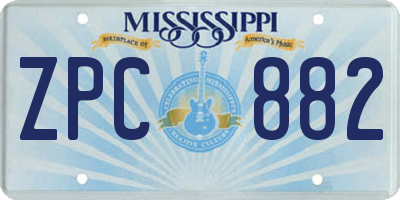 MS license plate ZPC882