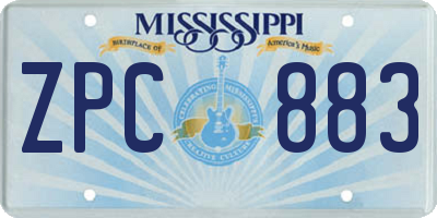 MS license plate ZPC883