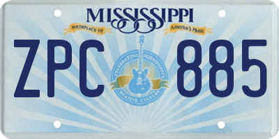 MS license plate ZPC885