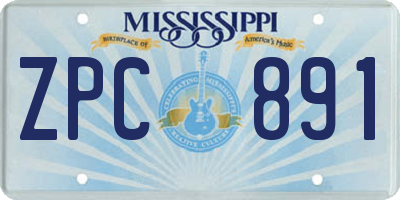 MS license plate ZPC891